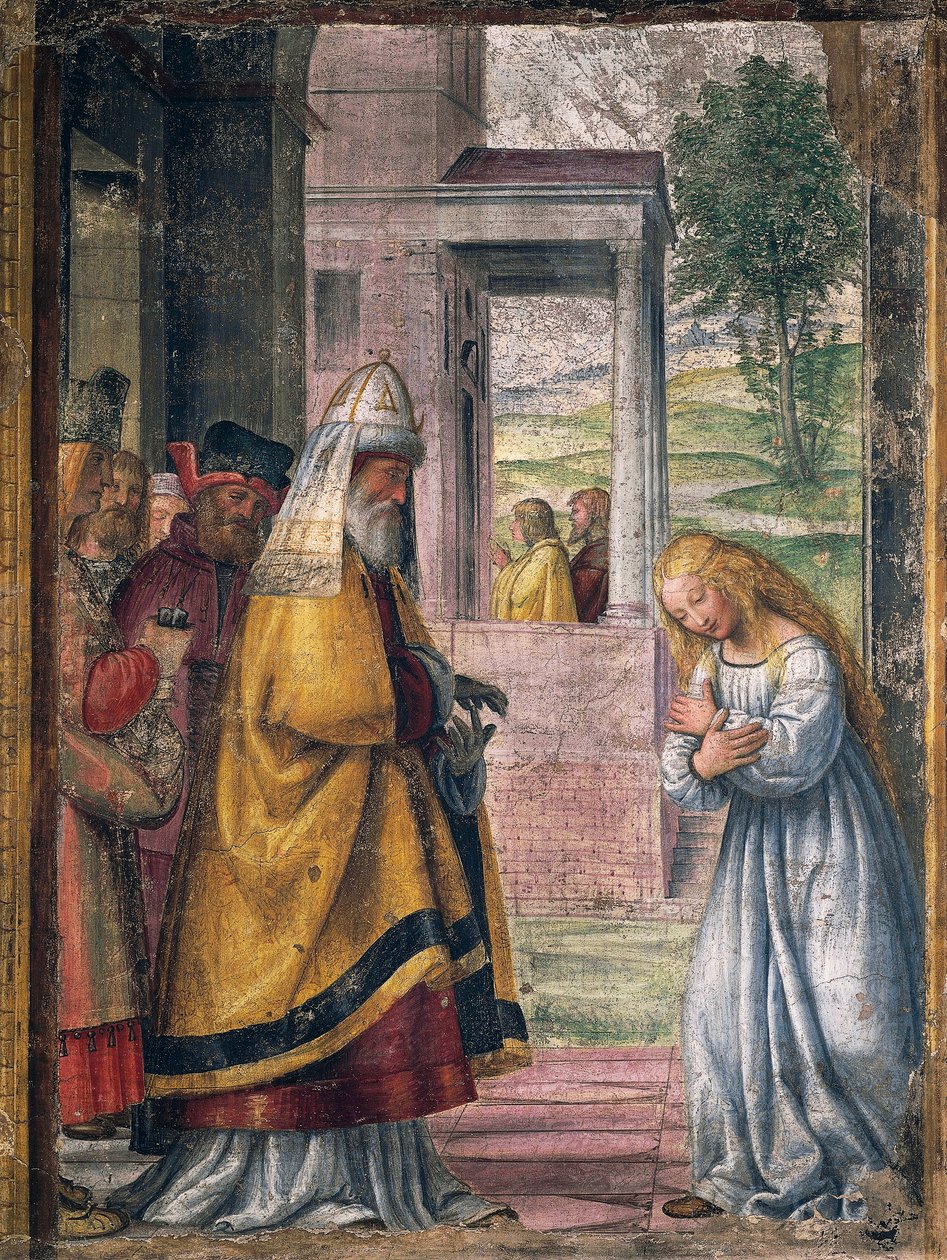 Marie disant adieu au Temple, fresque par Bernardino Luini (1480-1532) de la Chapelle Saint-Joseph dans l