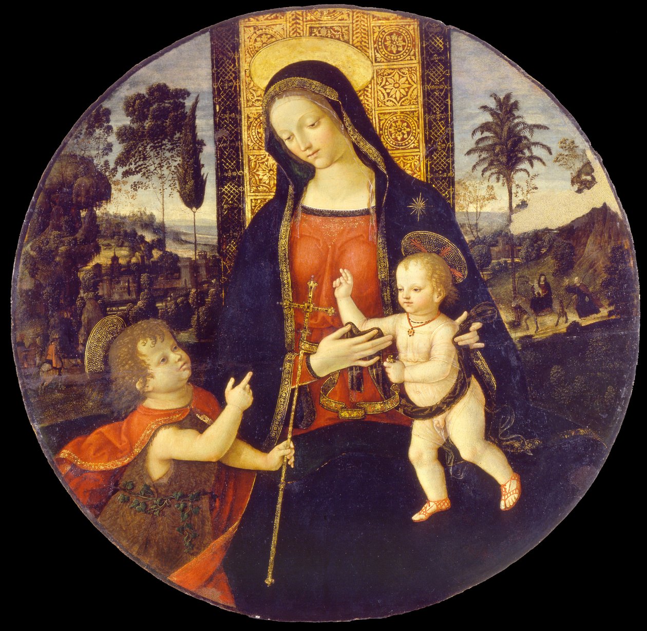 Vierge et enfant avec Jean-Baptiste enfant, 1490-1500 - Bernardino Pinturicchio