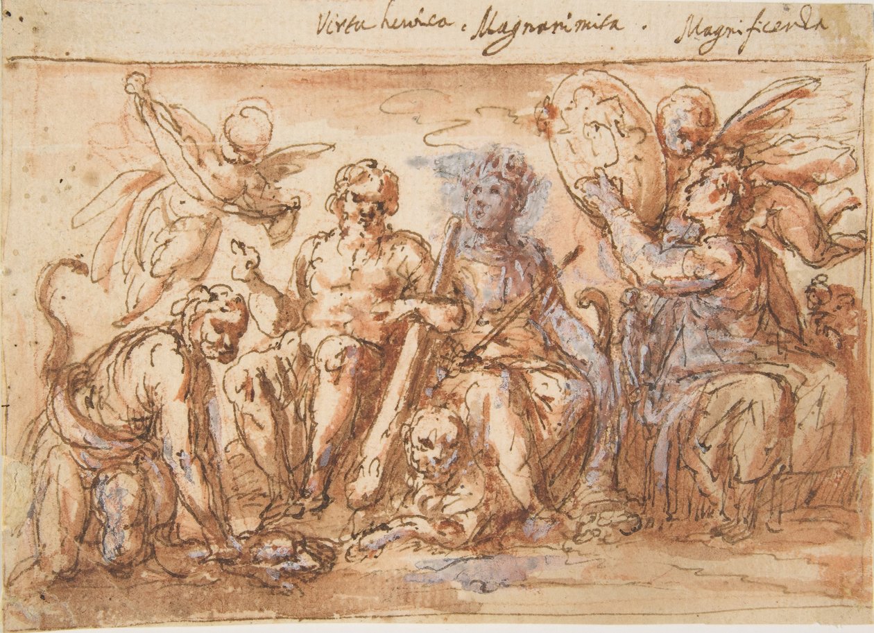 Figures allégoriques: Force, Hercule étranglant l