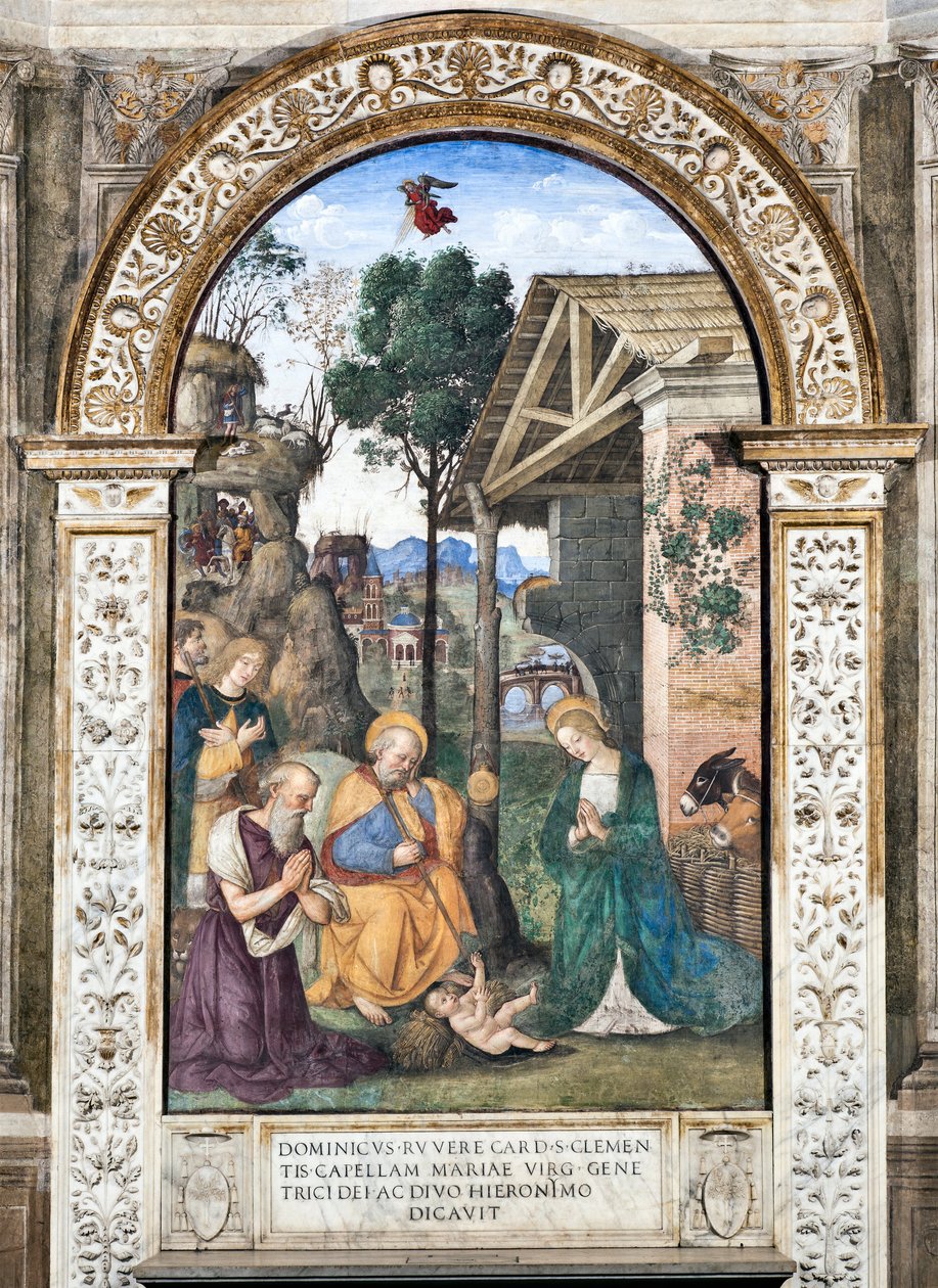 Adoration des bergers (fresque) - Bernardino di Betto Pinturicchio