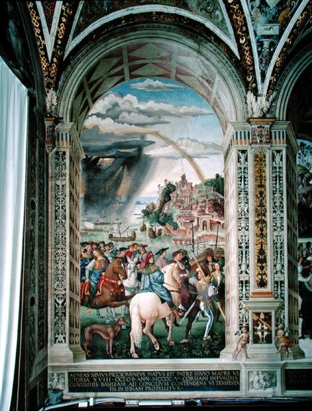 Aeneas Sylvius Piccolomini voyage au Conseil de Bâle en hiver 1432 - Bernardino di Betto Pinturicchio
