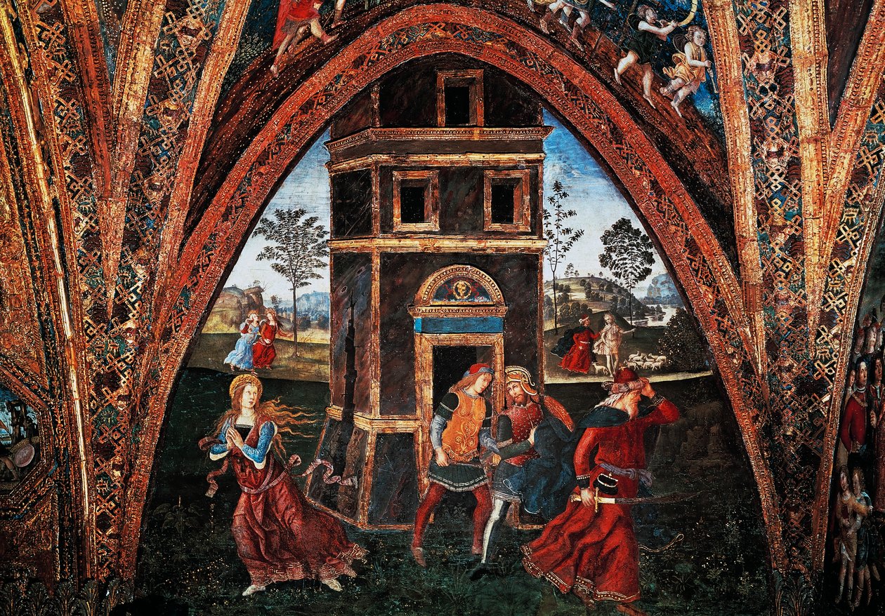 Martyr de Sainte Barbe, par Bernardino Pinturicchio, fresque, Salle des Saints, Appartements Borgia, Palais Apostolique, Cité du Vatican, Italie - Bernardino di Betto Pinturicchio