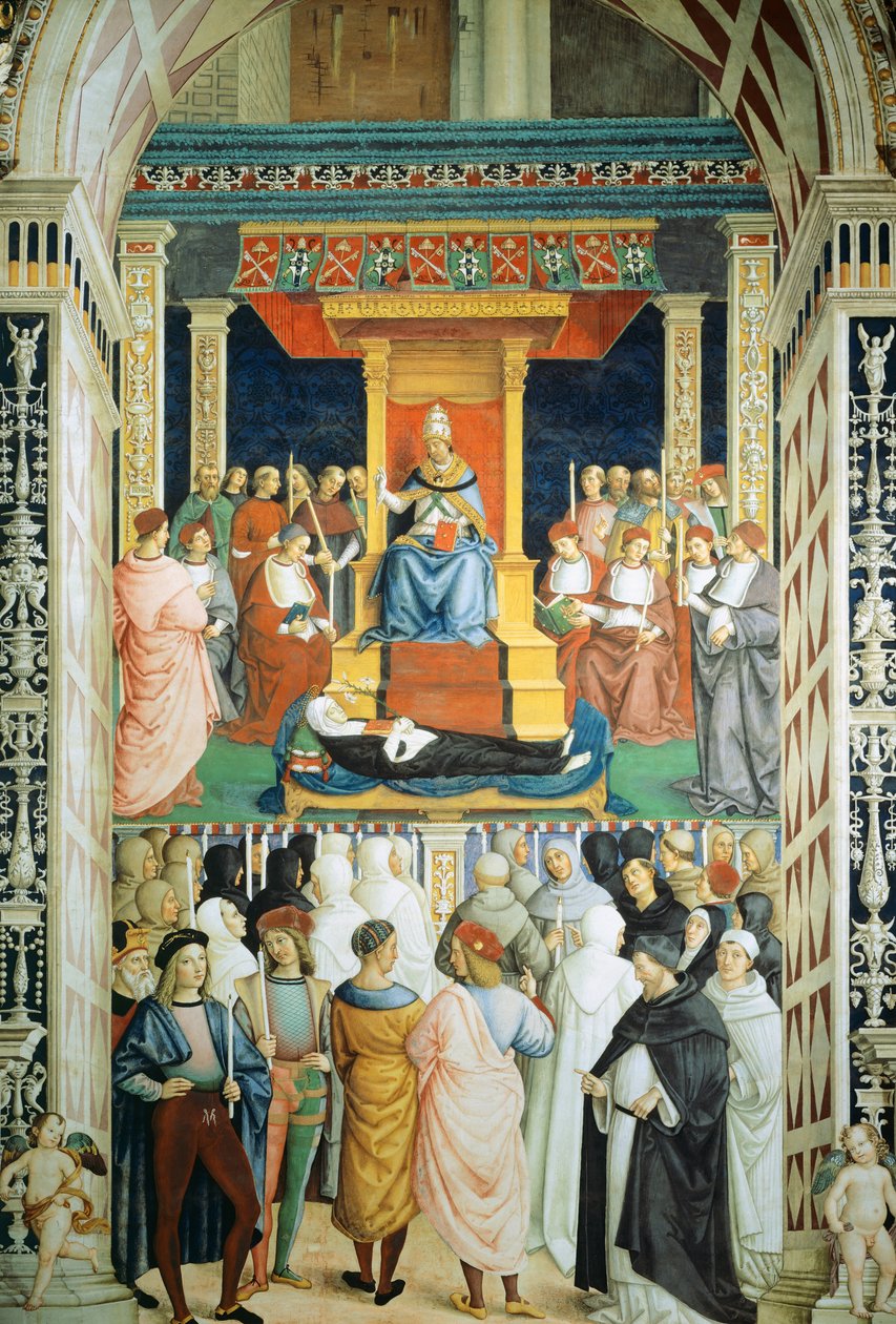 Pie II canonisant Sainte Catherine de Sienne en 1461 - Bernardino di Betto Pinturicchio