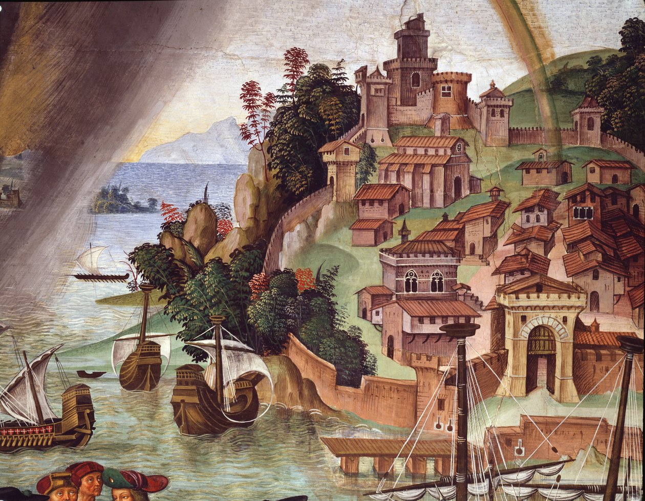 Le pape Pie II se rendant au concile de Bâle (détail) - Bernardino di Betto Pinturicchio