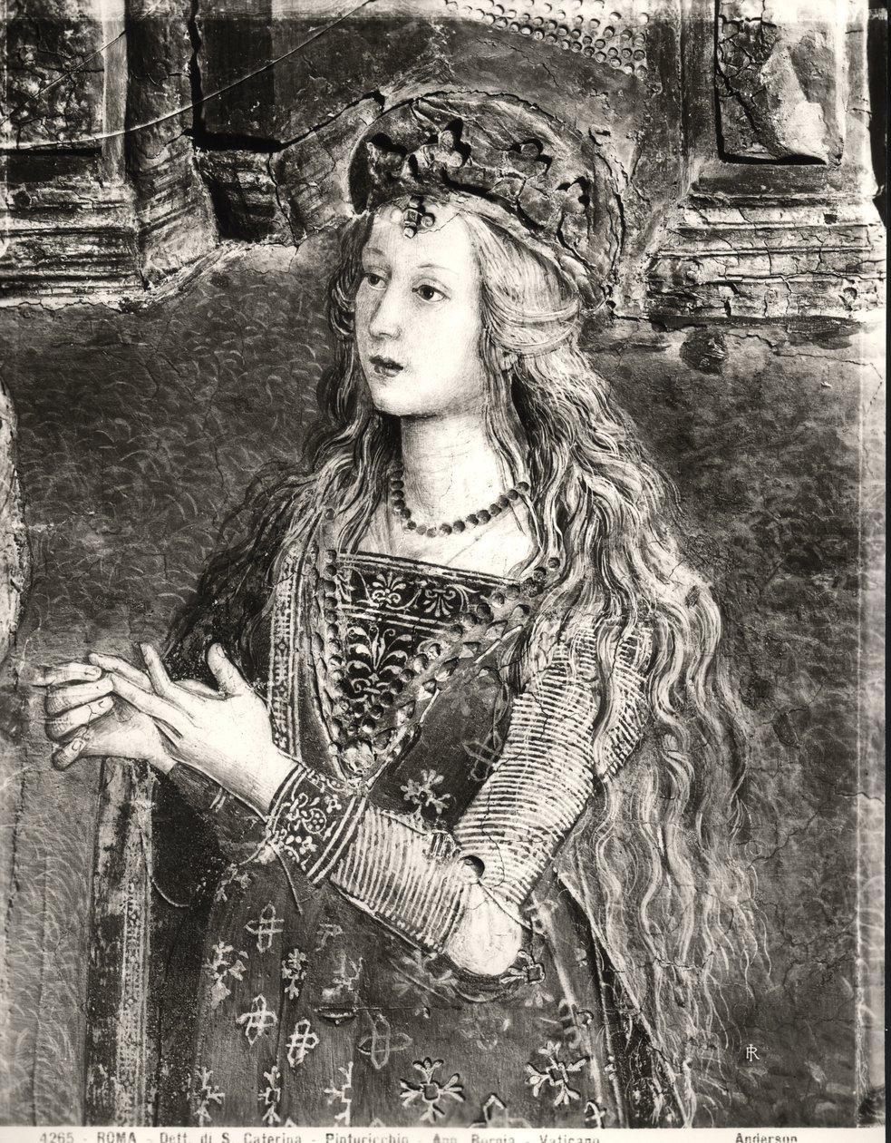 Sainte Catherine, peut-être un portrait de Lucrezia Borgia (1480-1519) du cycle des Vies des Saints, Sala dei Santi, 1492-94 - Bernardino di Betto Pinturicchio