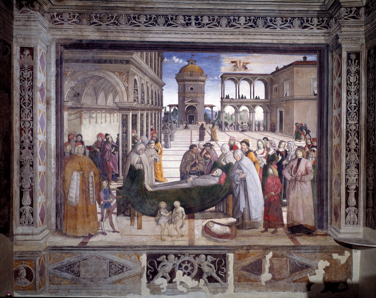 Histoire de Saint Bernardin, la mort du saint - Bernardino di Betto Pinturicchio