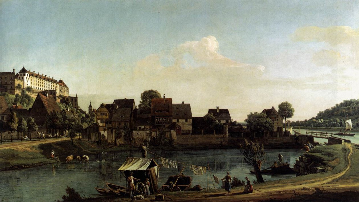 Pirna vue de la ville portuaire - Bernardo Bellotto