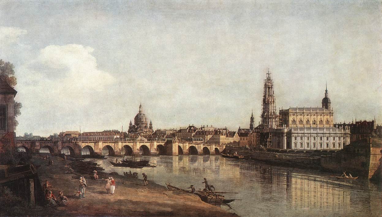 Vue de Dresde depuis la rive droite de l