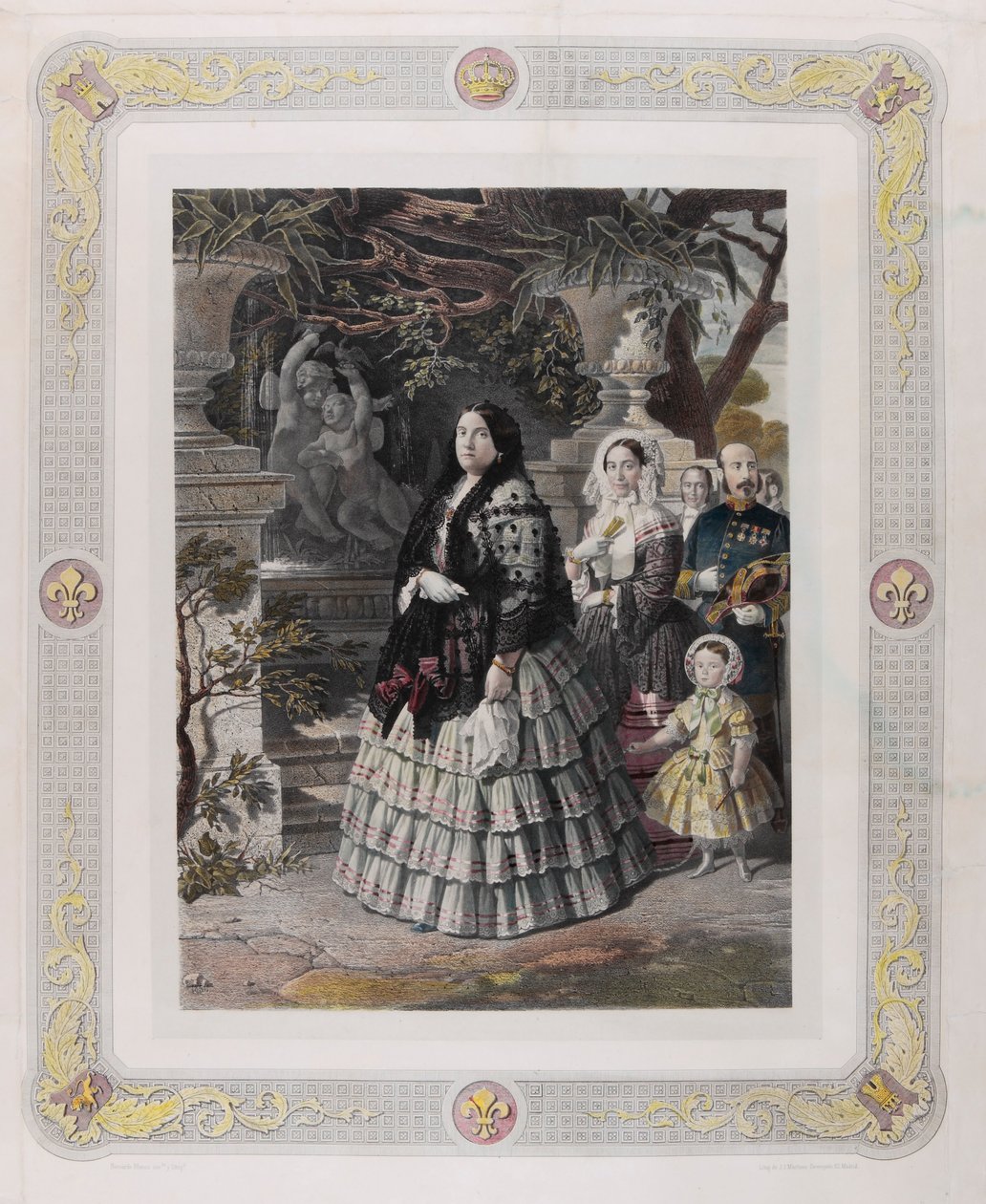 SA MAJESTÉ LA REINE ISABEL II. et sa fille auguste SON ALTESSE SÉRÉNISSIME LA PRINCESSE DE AS... - Bernardo Blanco y Pérez