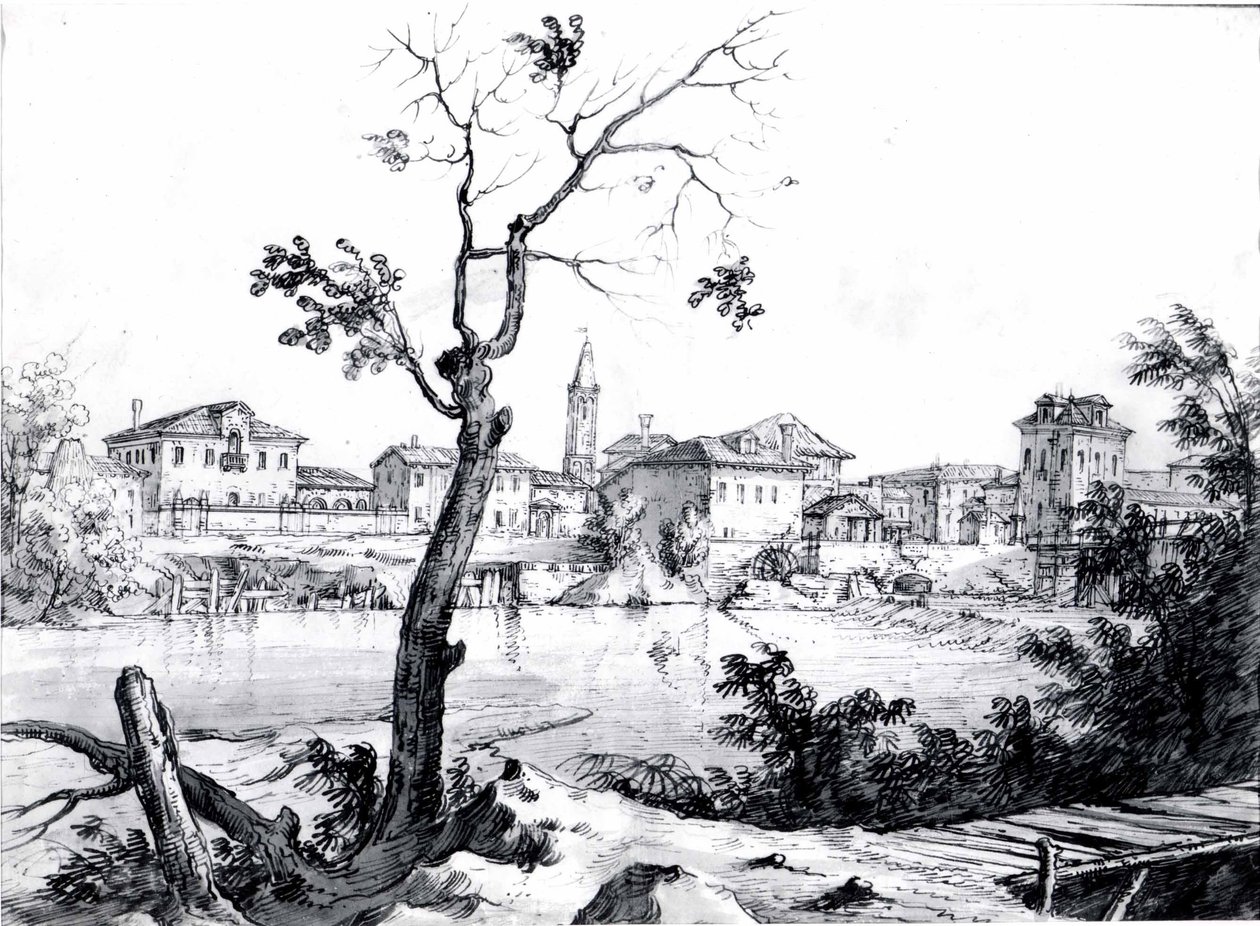 Un village sur la Brenta - Bernardo Bellotto