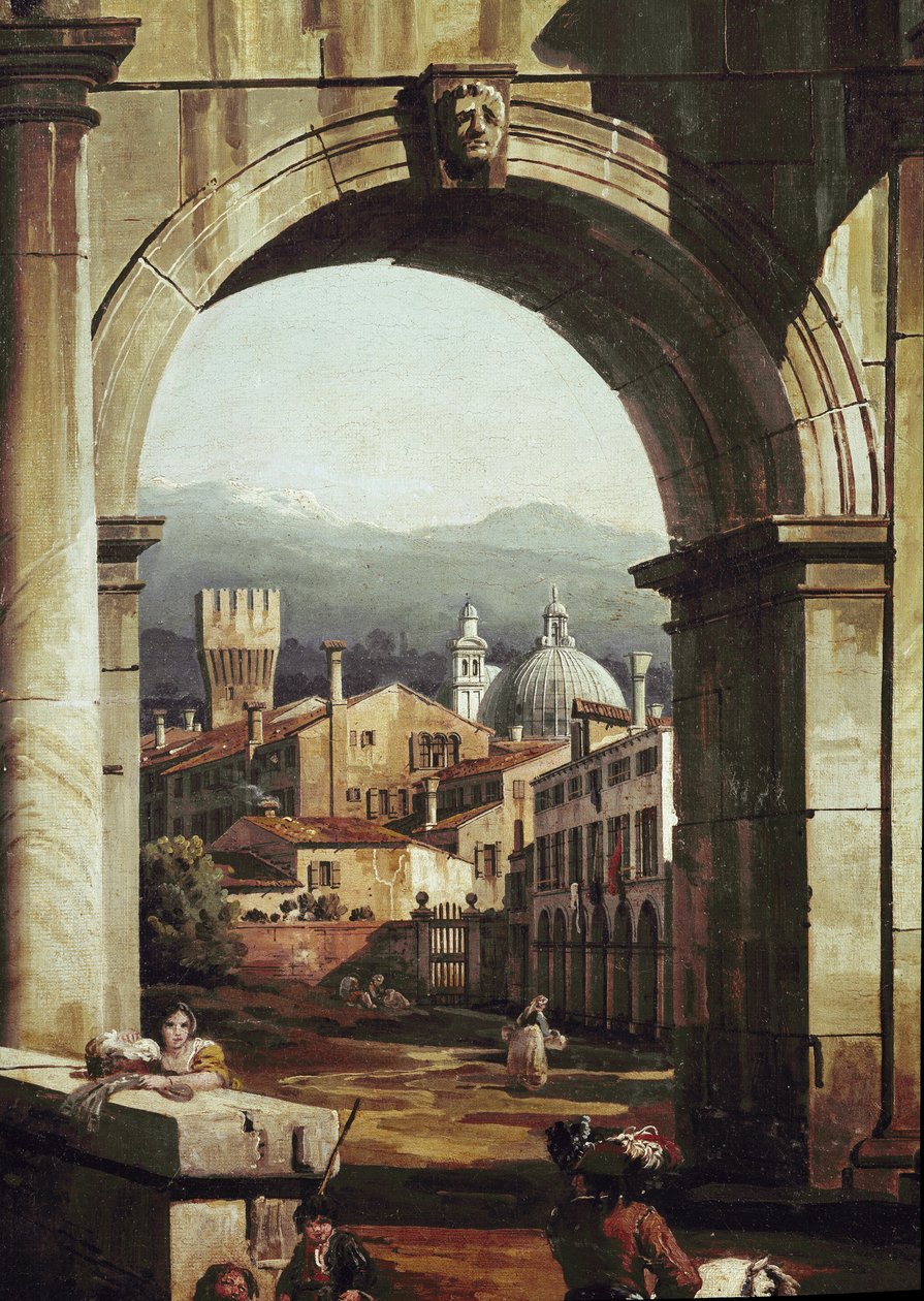Caprice romain avec porte et murs (détail) - Bernardo Bellotto