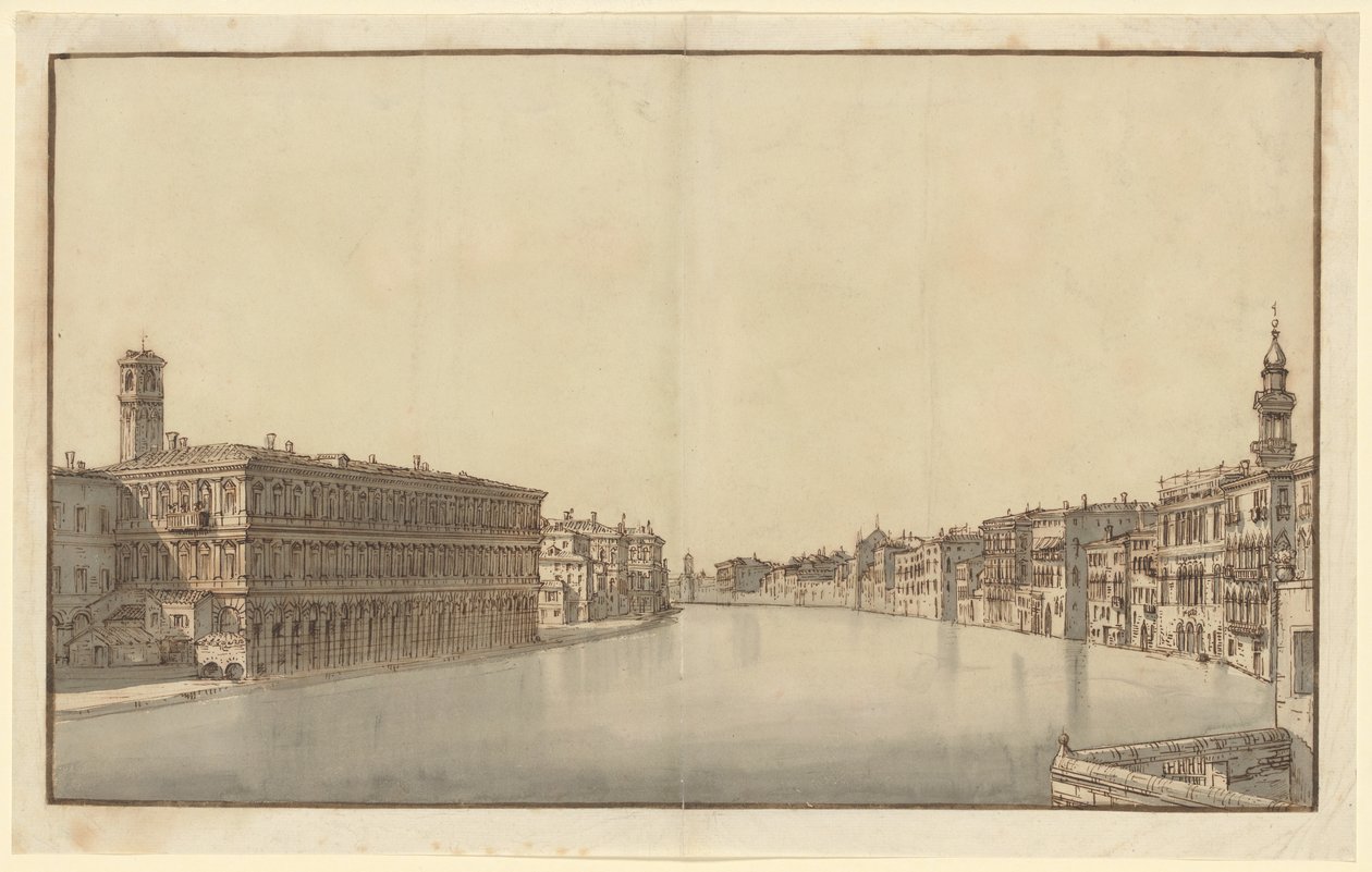Le Grand Canal, avec les Fabbriche Nuove à gauche et le campanile de Santi Apostoli à droite - Bernardo Bellotto