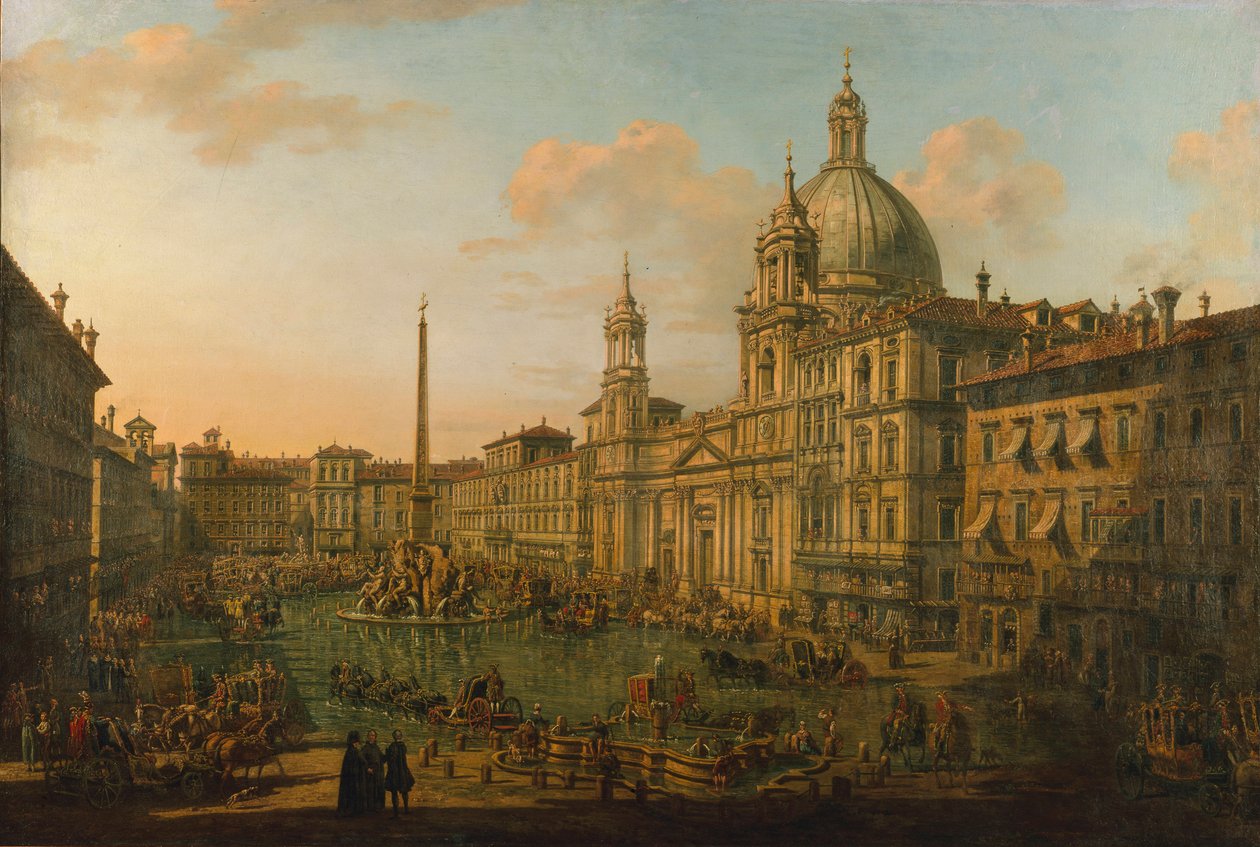 La Piazza Navona à Rome, début des années 1740 - Bernardo Bellotto