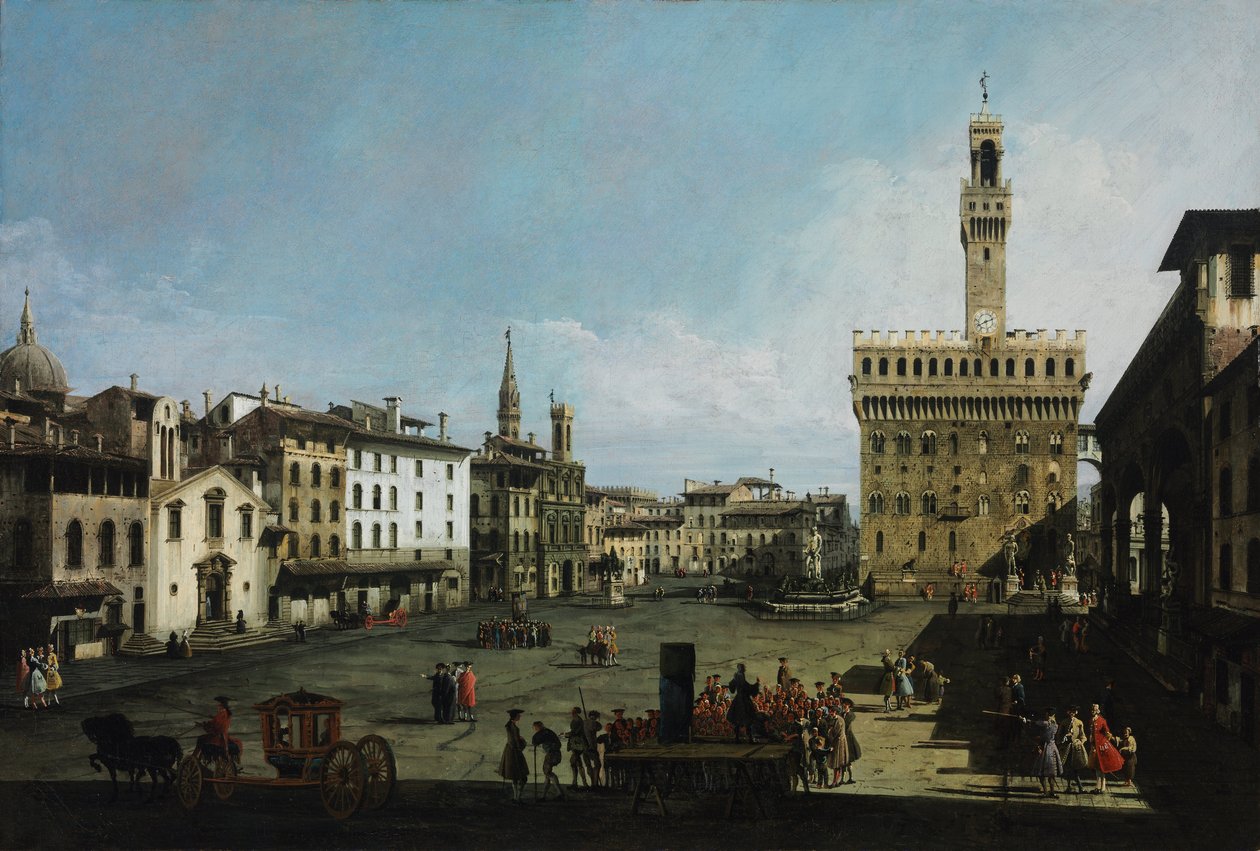 La Piazza della Signoria à Florence, 1742 - Bernardo Bellotto