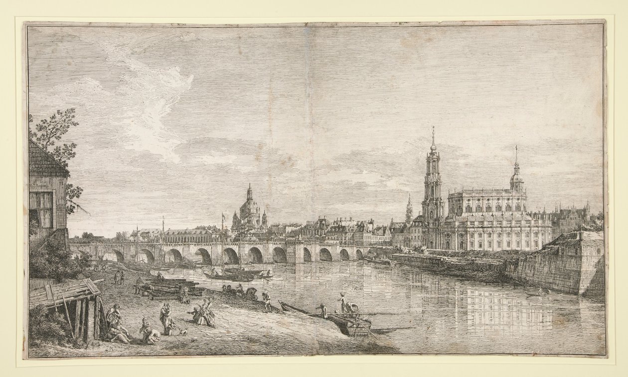 Vue du pont de Dresde sur l