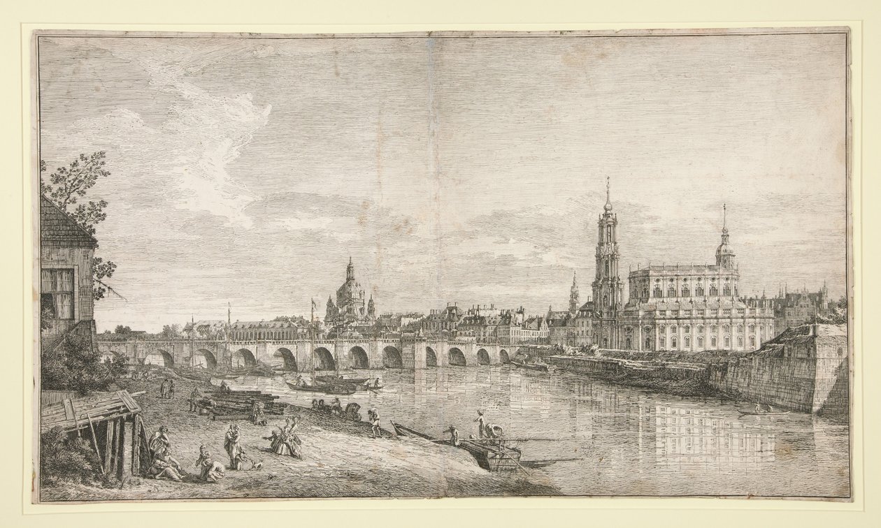 Vue du pont de Dresde sur l