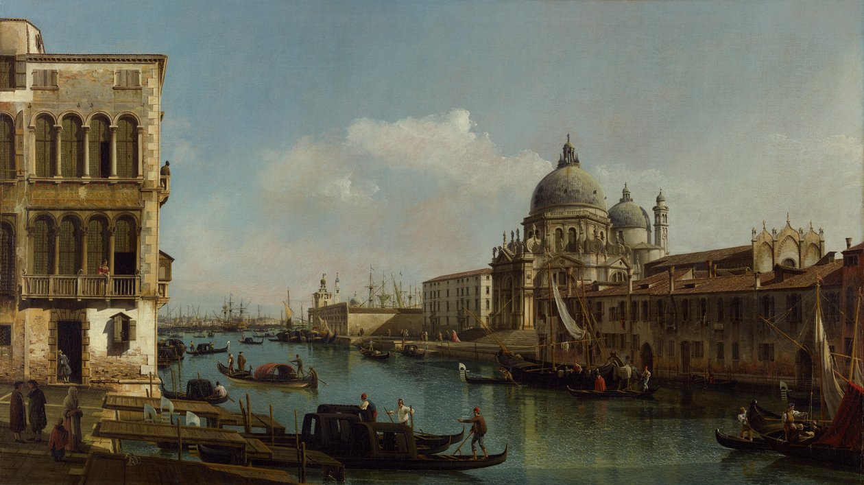 Vue du Grand Canal : Santa Maria della Salute et la Dogana depuis Campo Santa Maria Zobenigo, c.1743 - Bernardo Bellotto