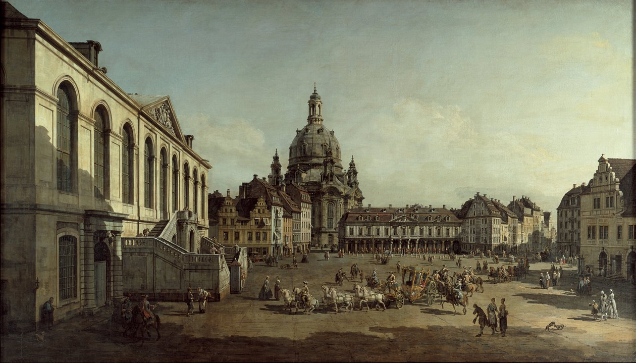 Vue du Neumarkt à Dresde depuis le Jüdenhof - Bernardo Bellotto