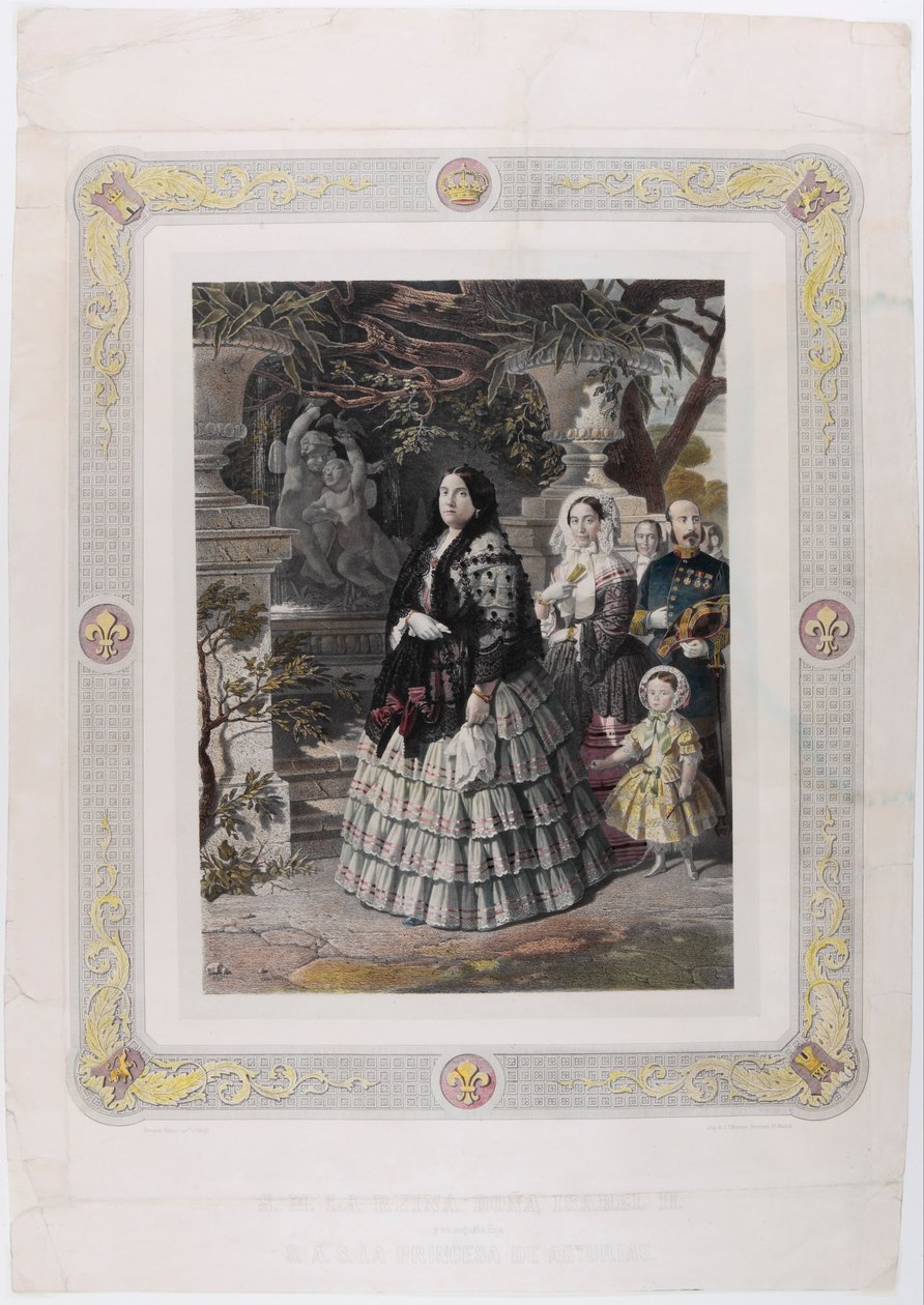 SA MAJESTÉ LA REINE ISABEL II et sa fille auguste SON ALTESSE SÉRÉNISSIME LA PRINCESSE DE AS - Bernardo Blanco y Pérez