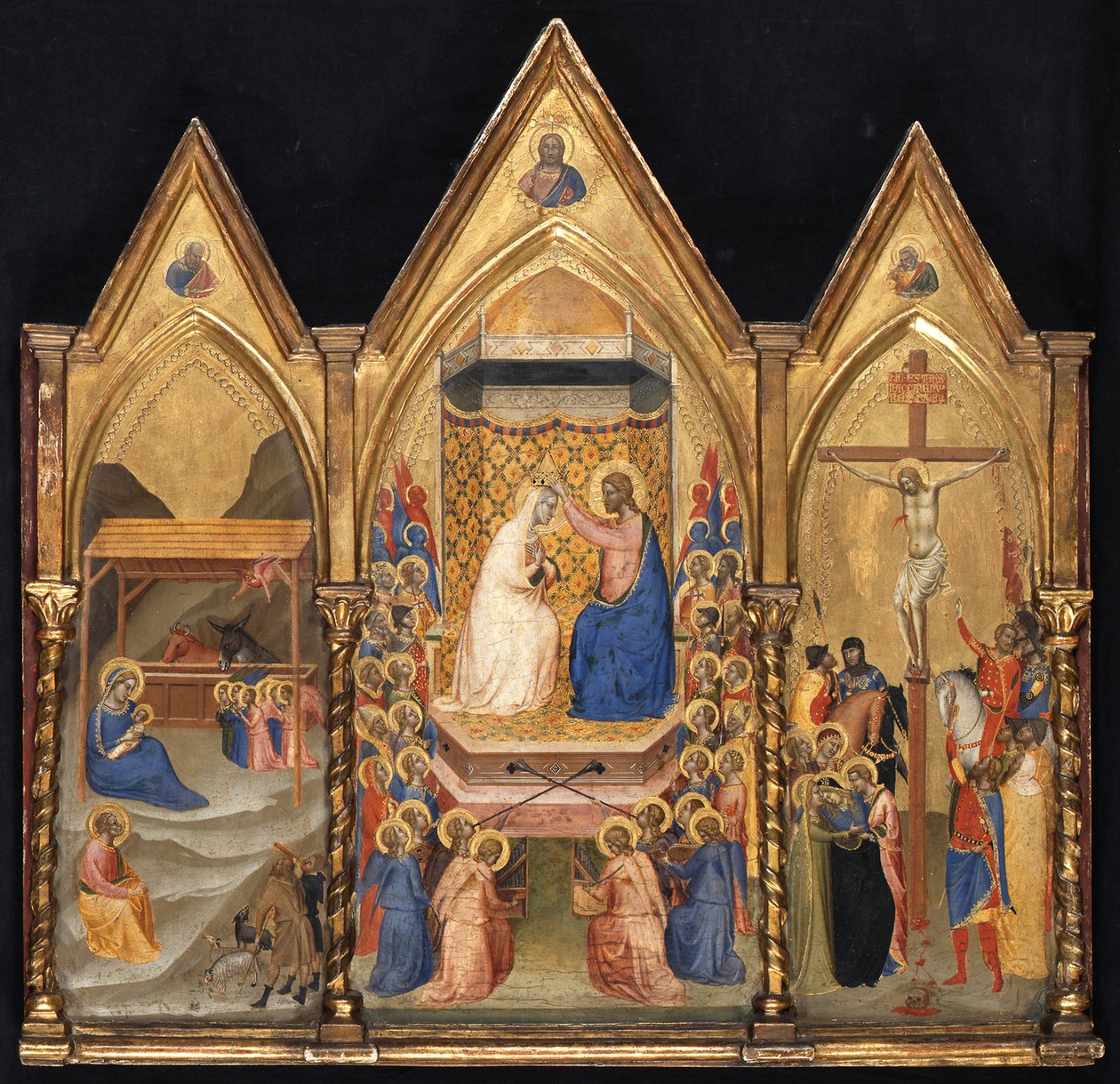 Triptychon (Geburt Christi; Marienkrönung; Kreuzigung) - Bernardo Daddi