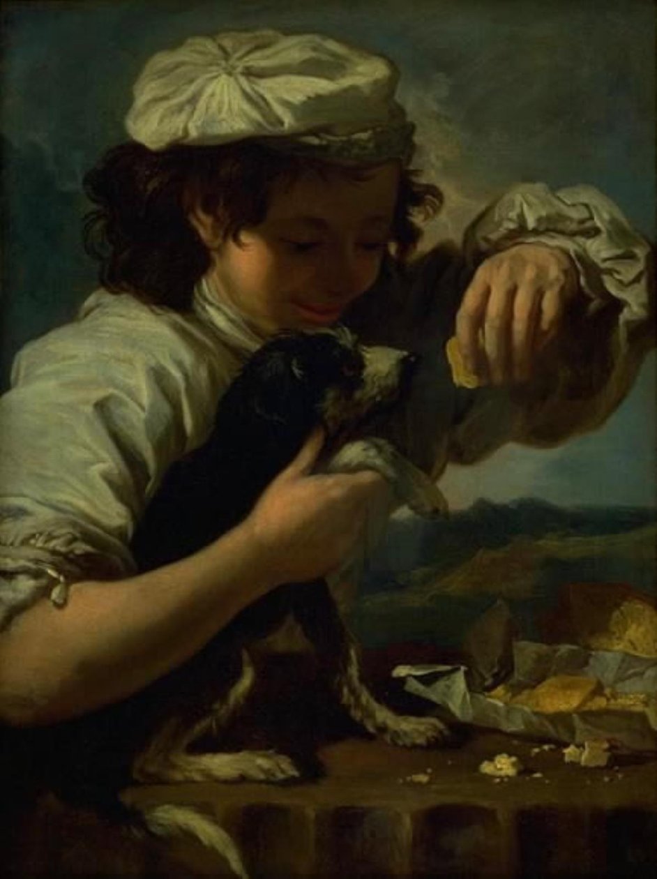 Un garçon avec un chien (Allégorie du "Goût") - Bernardo Eberhart Keilhau