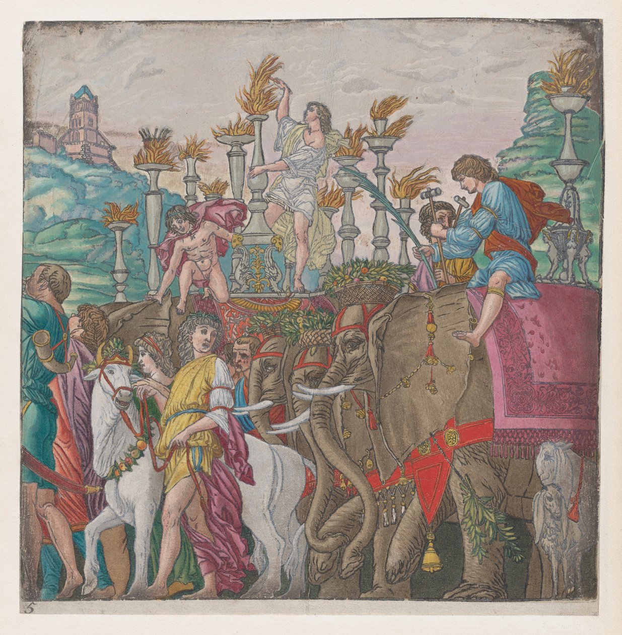 Feuille 5 : Éléphants, des Triomphes de Jules César - Bernardo Malpizzi