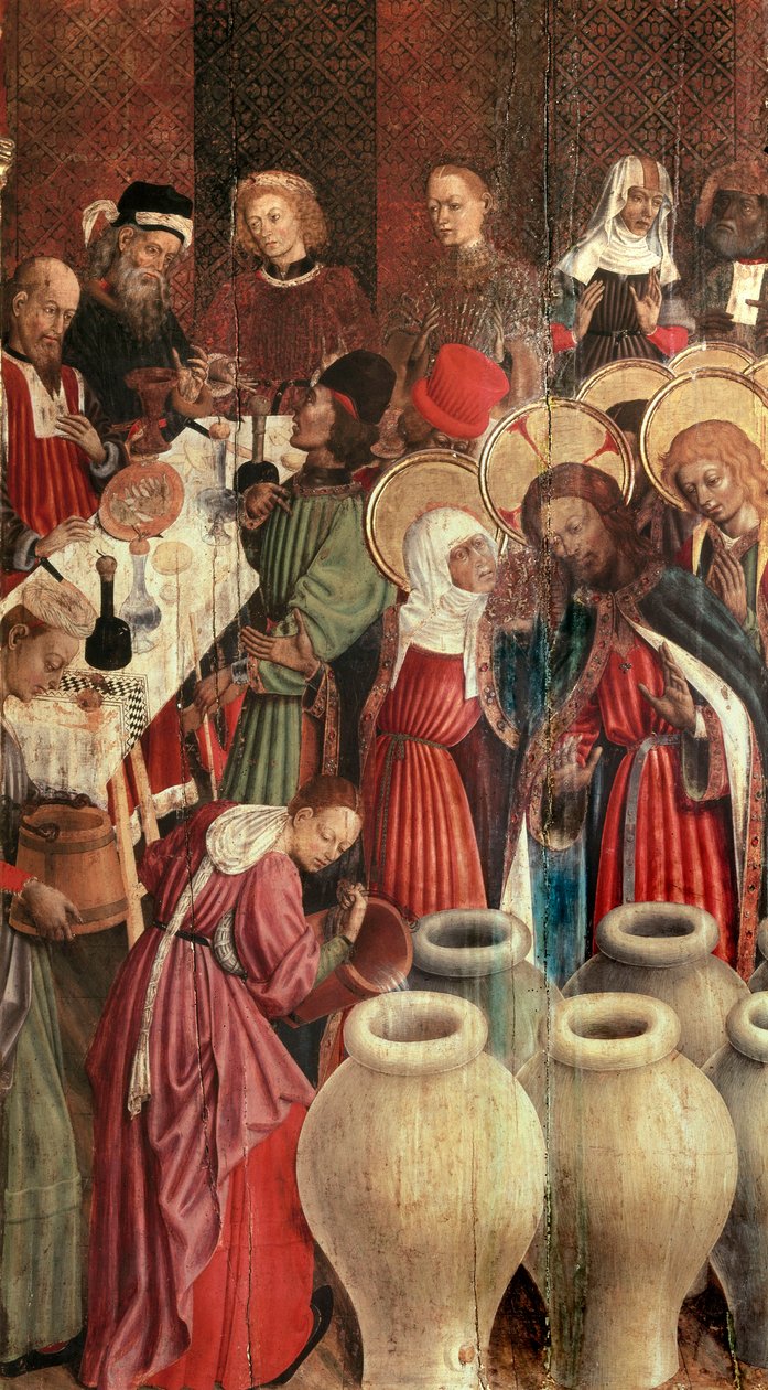 Retable de la Transfiguration, détail des noces de Cana - Bernardo Martorell