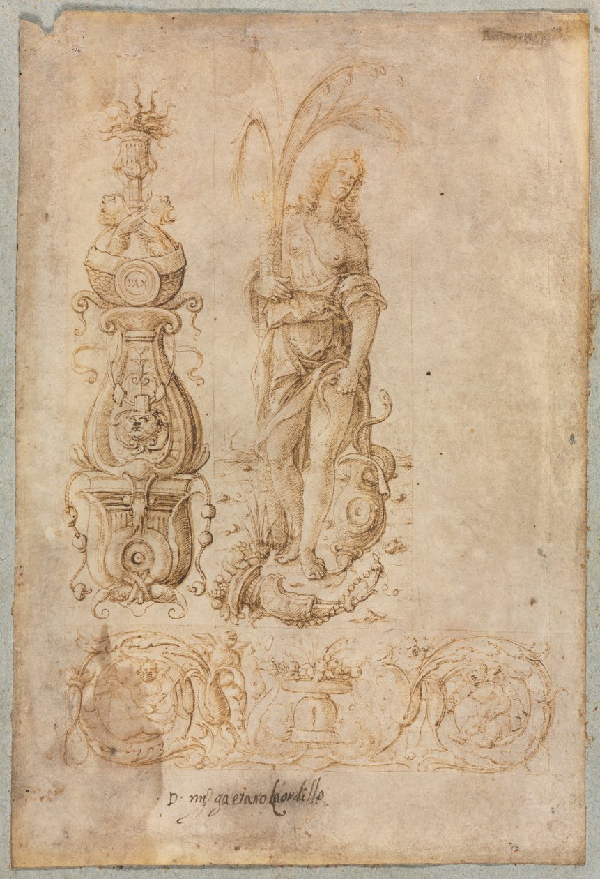 Conception pour un candélabre, figure allégorique de l
