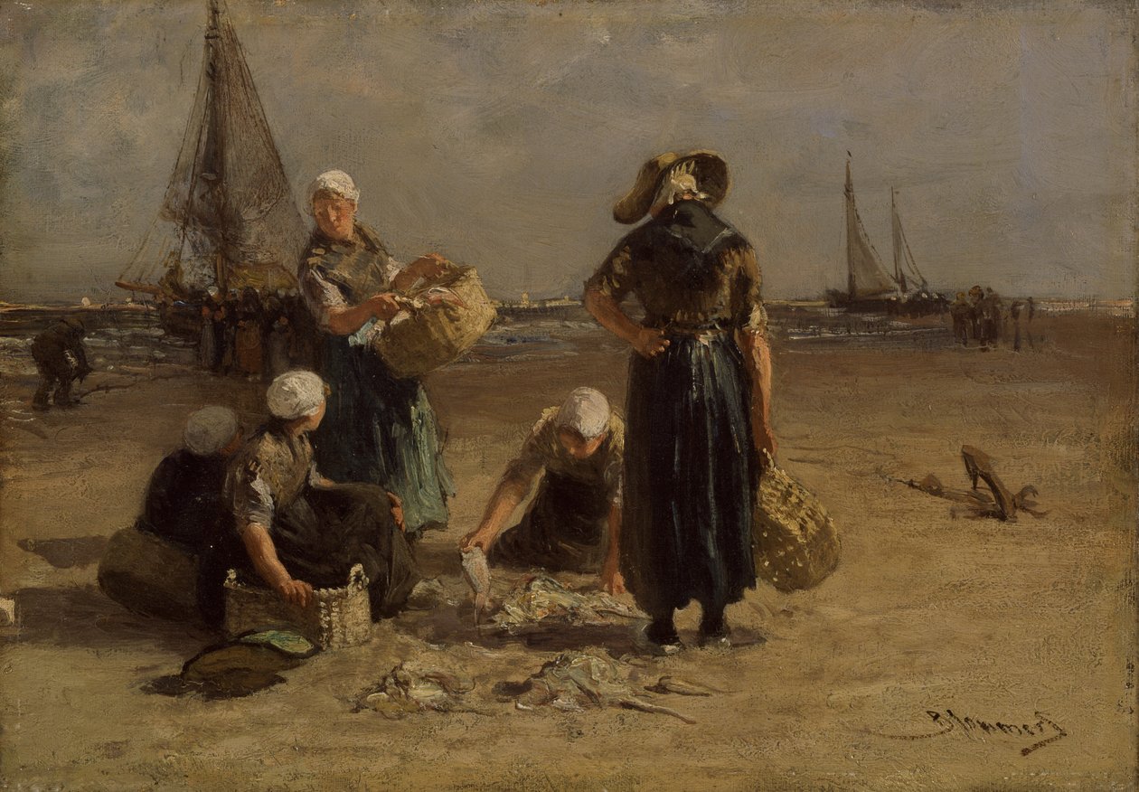 Poissonnières sur la plage - Bernardus Johannes Blommers or Bloomers