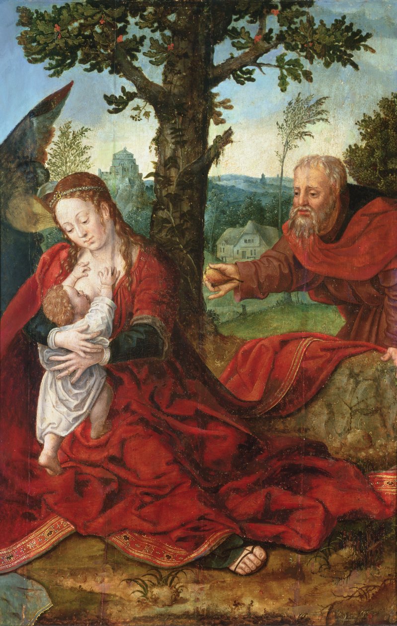 Le Repos pendant la fuite en Égypte - Bernart van follower of Orley
