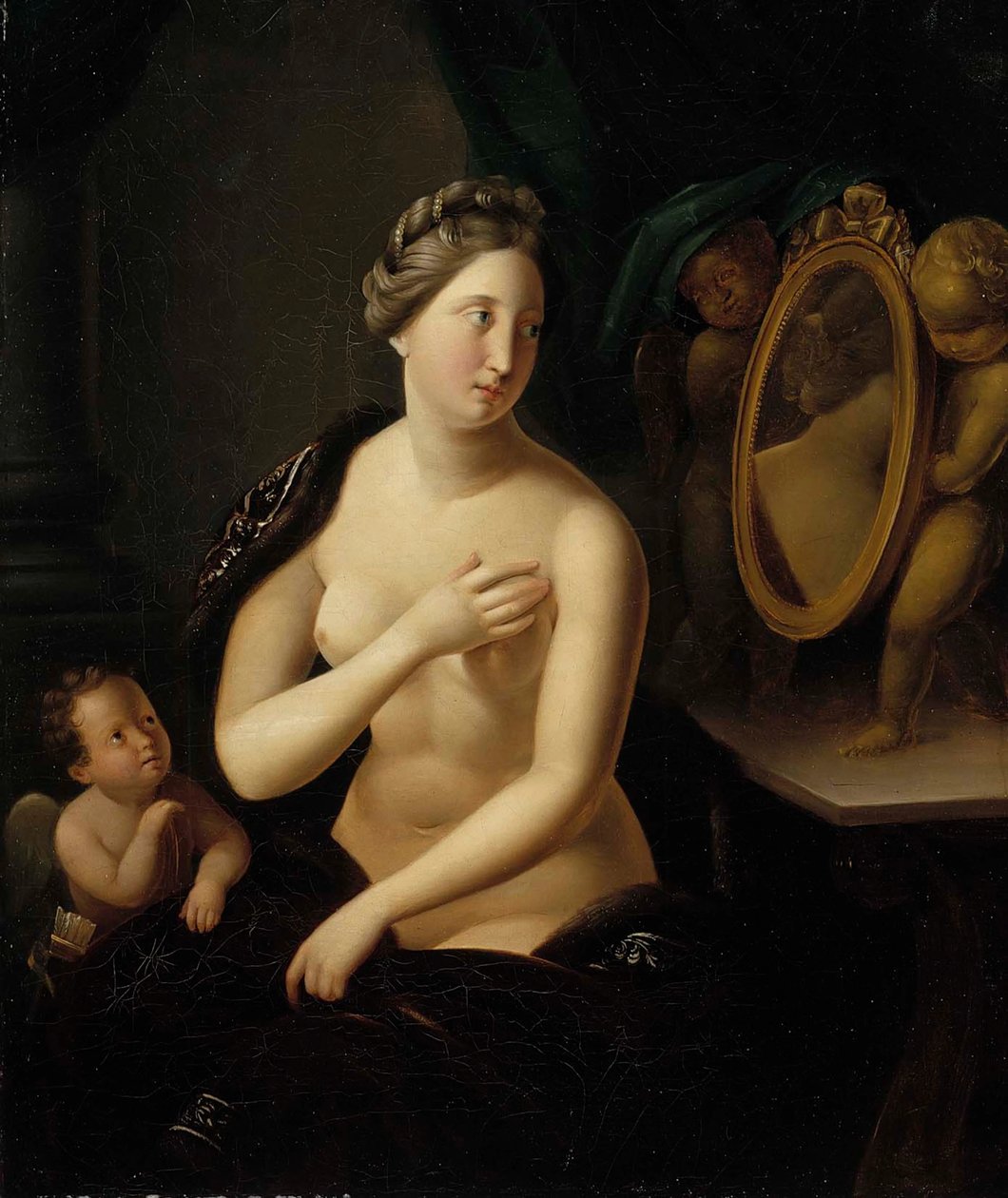 Femme se regardant dans le miroir - Berndt Godenhjelm