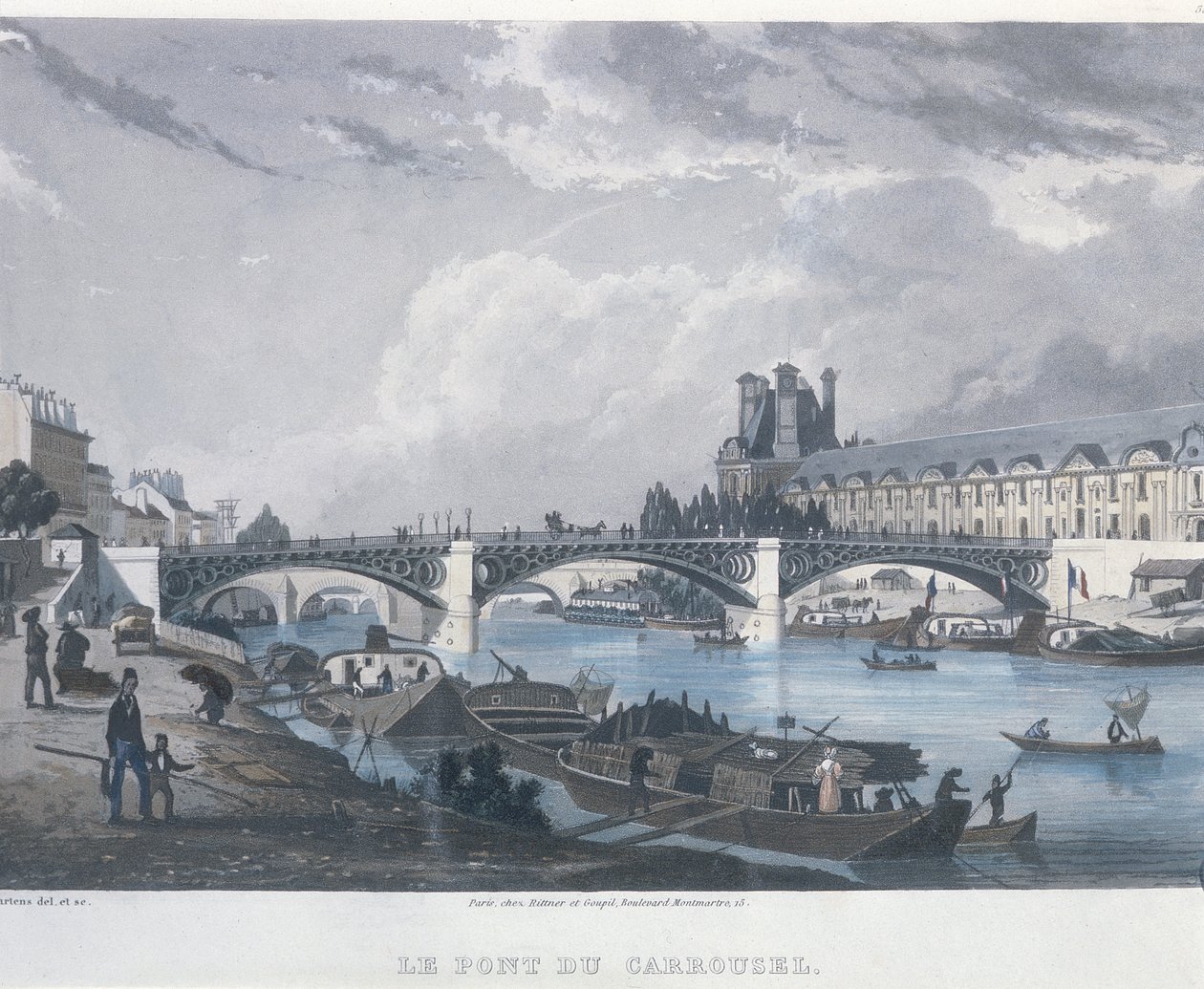 Le Pont du Carrousel, 1832 - Bernhard Schmidt