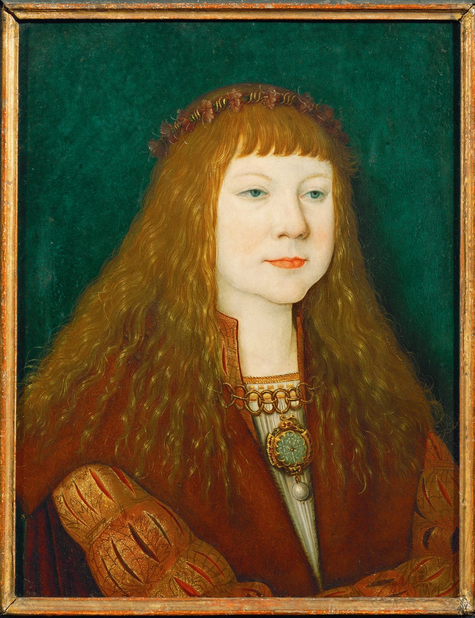 Le roi Louis II de Hongrie enfant (peinture sur bois) - Bernhard Strigel