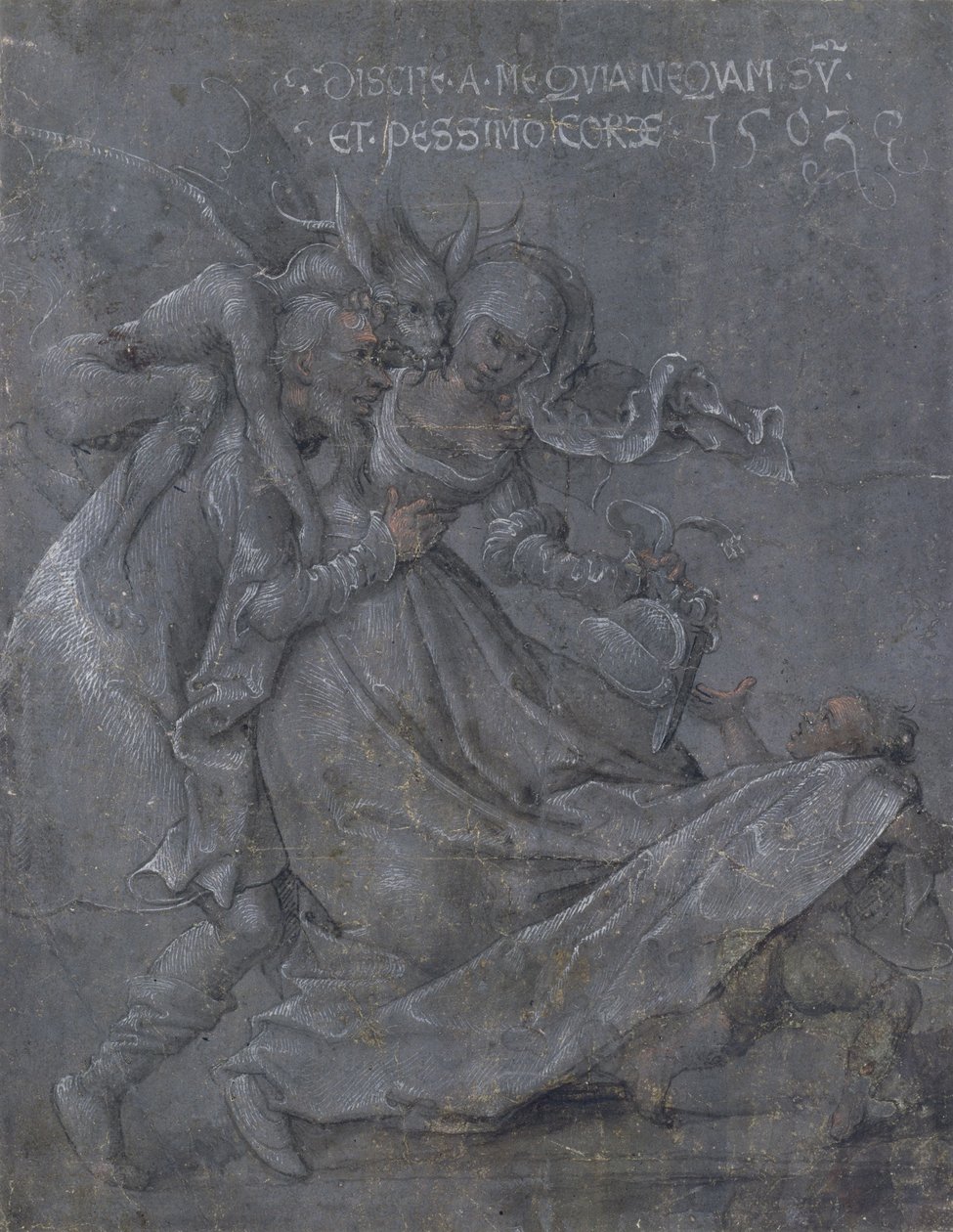 Paire d'amoureux avec le diable et Cupidon, 1503