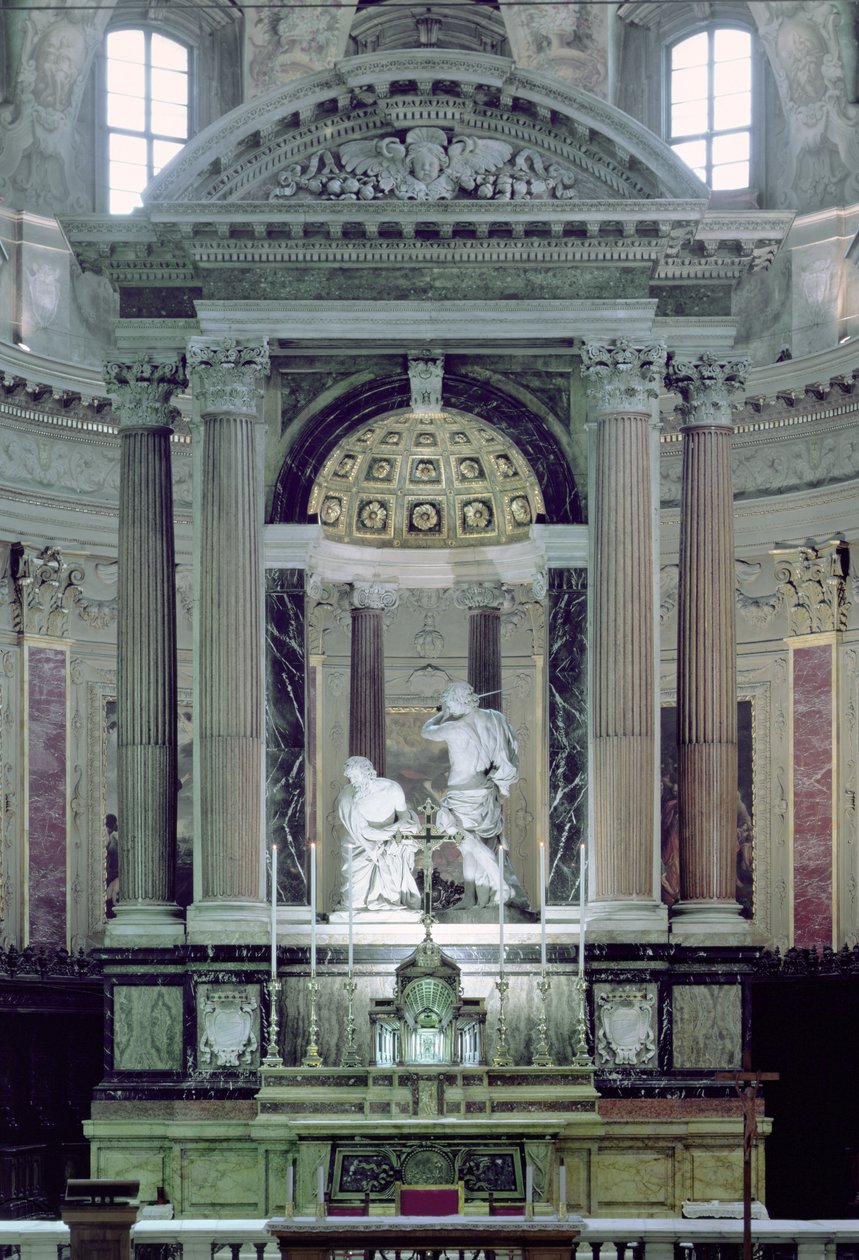 Vue du maître-autel montrant le martyre de Saint Paul - Bernini Algardi A. and Bitonto