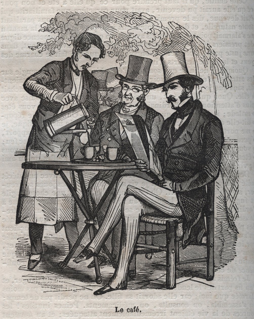 Le café - gravure dans « La Physiologie du goût » de Jean Anthelme Brillat Savarin - Bertall