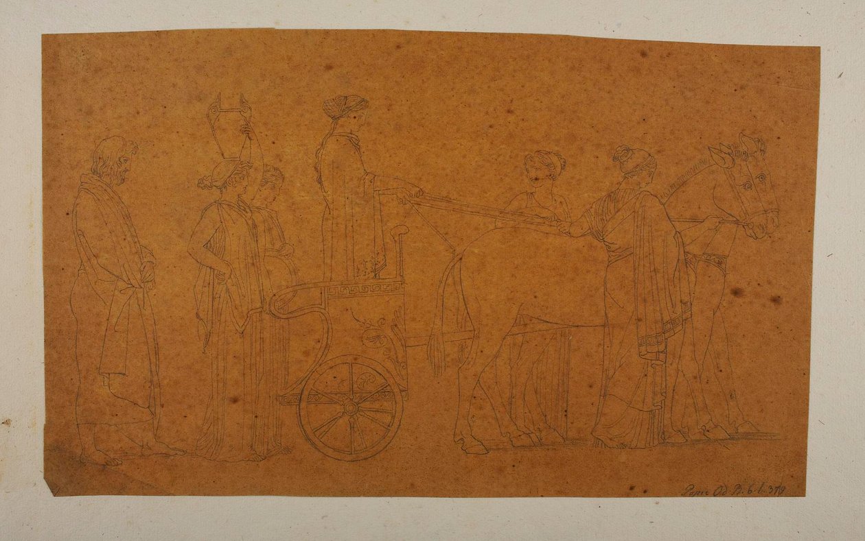 Odysseus folgt Nausikaa und den Ehrendamen - Bertel Thorvaldsen