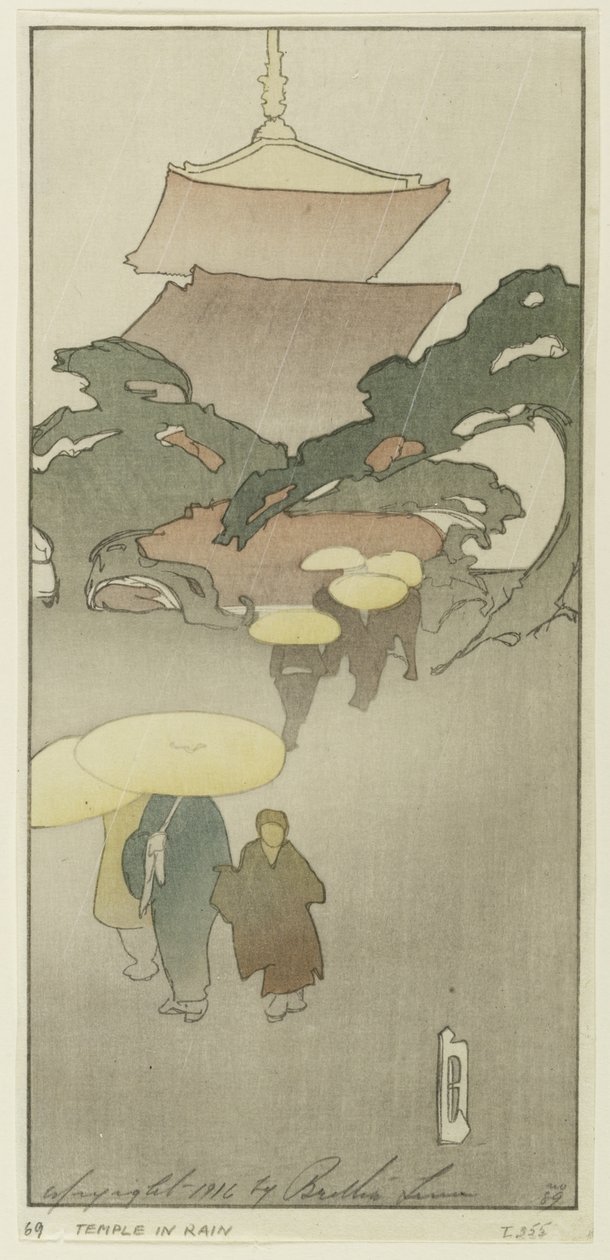 Temple sous la pluie - Bertha Boynton Lum