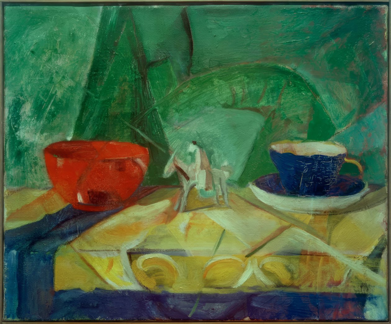 Nature morte avec tasse bleue et bol rouge - Bertha Pauline Marie Marc