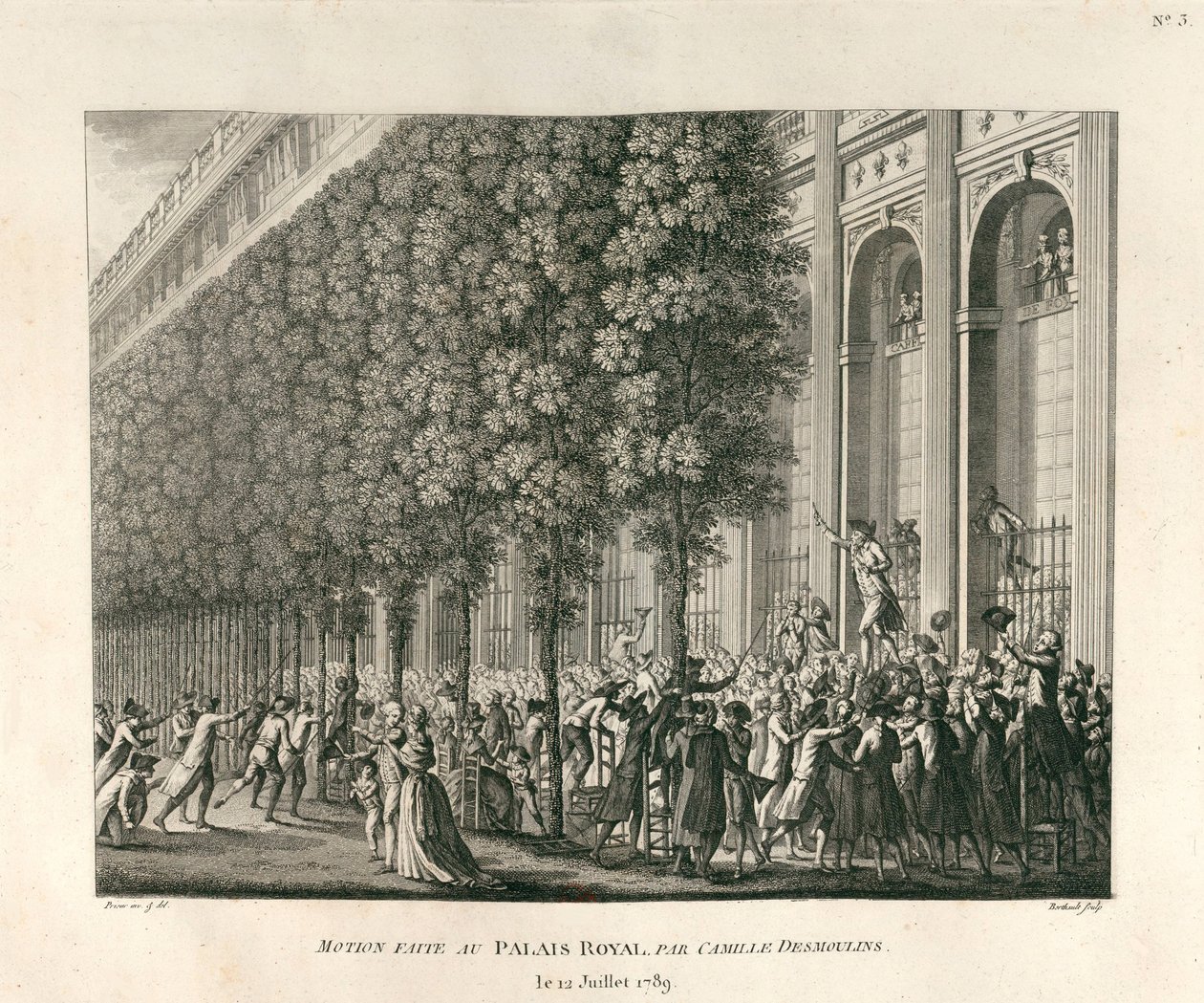 Motion faite au Palais Royal par Camille Desmoulins le 12 juillet 1789 - Berthault