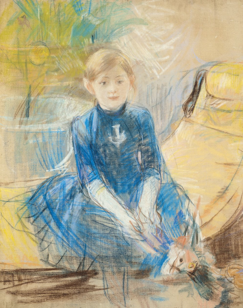 Petite fille avec un pull bleu, 1886 - Berthe Morisot