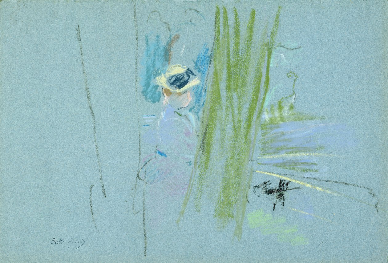 Femme pêchant au bord d