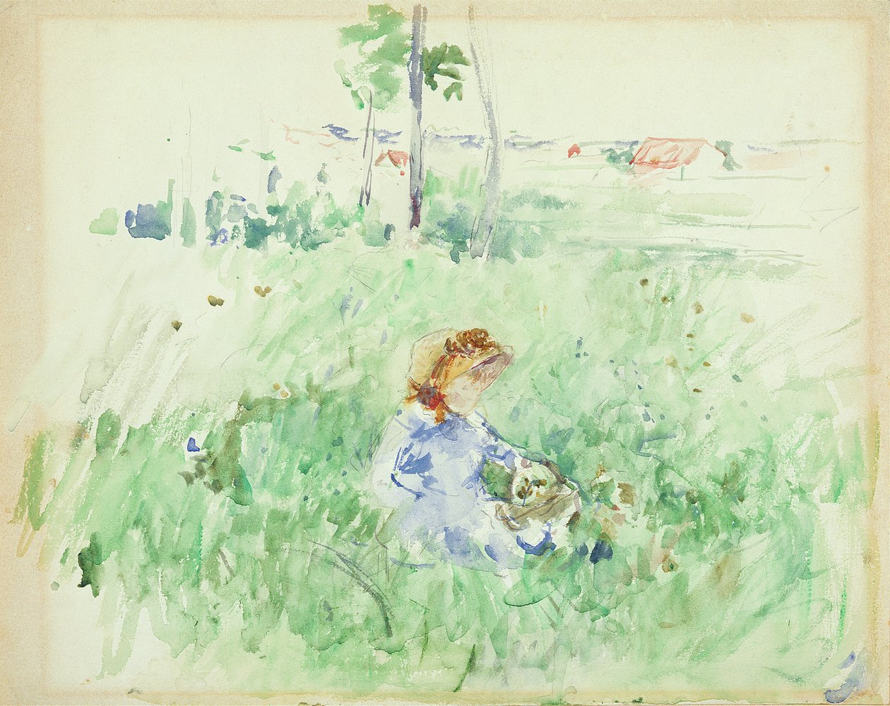 Jeune fille assise sur la pelouse, 1882 - Berthe Morisot