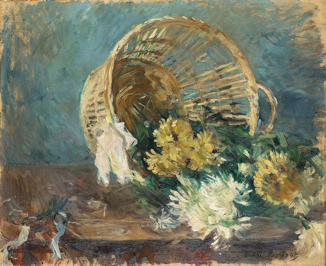 Chrysanthèmes ou Le Panier renversé, 1885 - Berthe Morisot