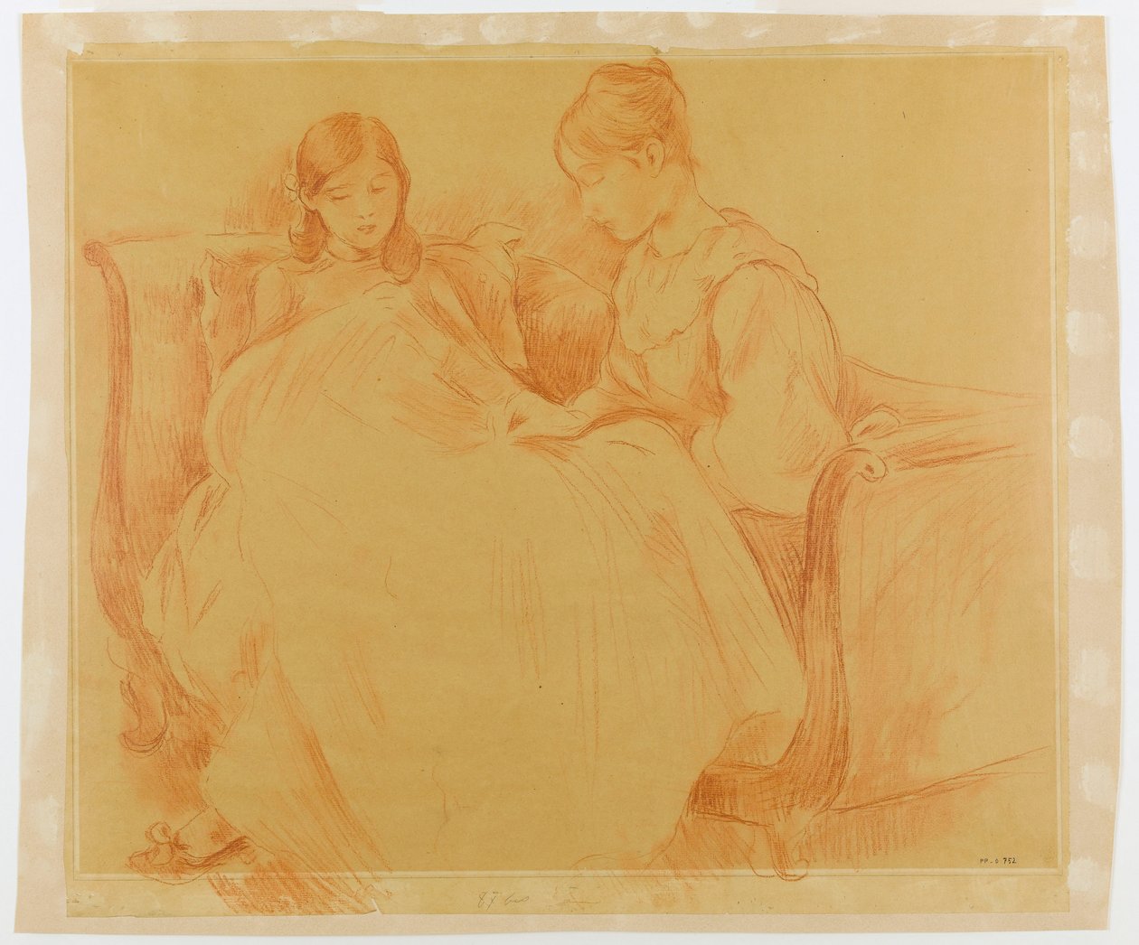 Étude de jeunes filles cousant - Berthe Morisot