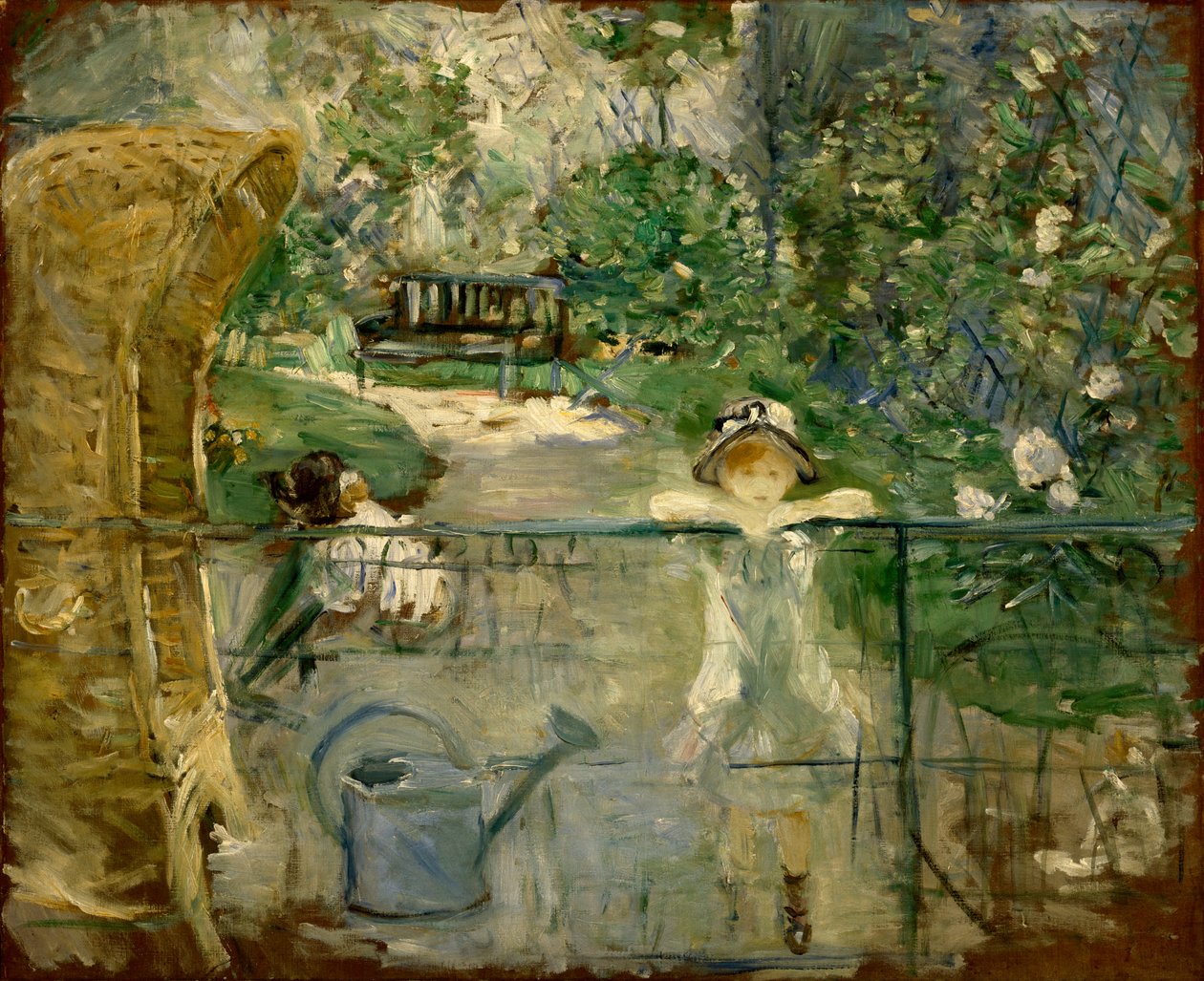 Petites filles dans le jardin ou, la chaise panier, 1885 - Berthe Morisot
