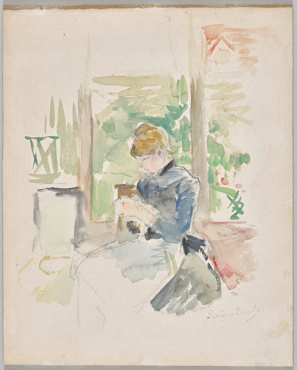 Coudre près de la fenêtre - Berthe Morisot