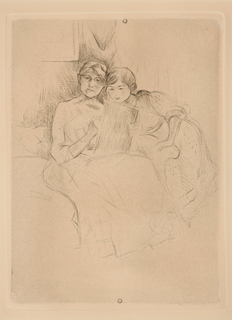 La leçon de dessin : Berthe Morisot et sa fille - Berthe Morisot
