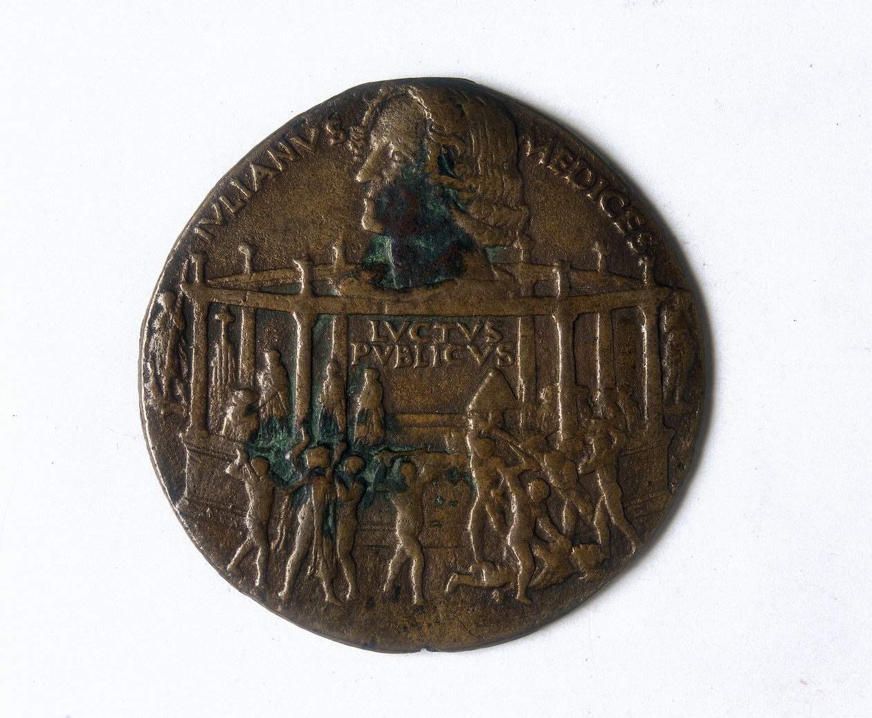 Médaille représentant la Conjuration des Pazzi. Giuliano de