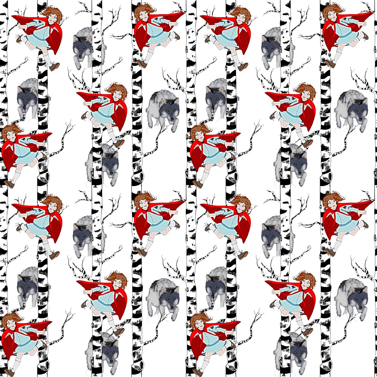 Le petit chaperon rouge, 2015 (motif répétitif illustratif) - Beth Travers